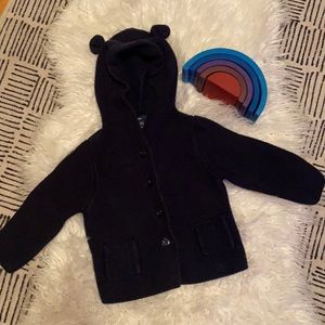 Baby Gap Navy Button sweater with ears 18-24months